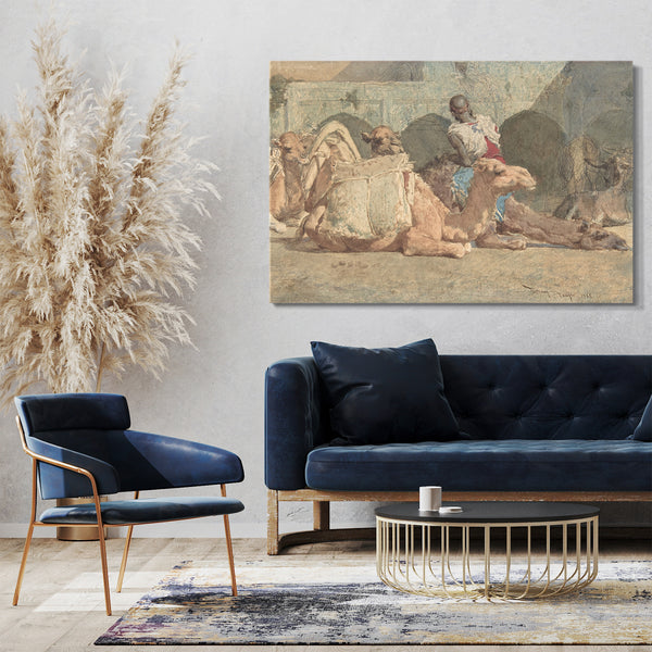 Leinwandbild Mariano Fortuny Marsal - Rastende Kamele, Tanger