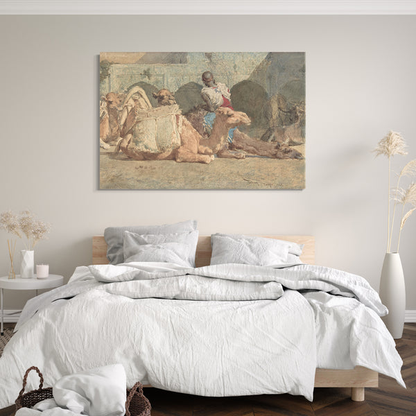 Leinwandbild Mariano Fortuny Marsal - Rastende Kamele, Tanger