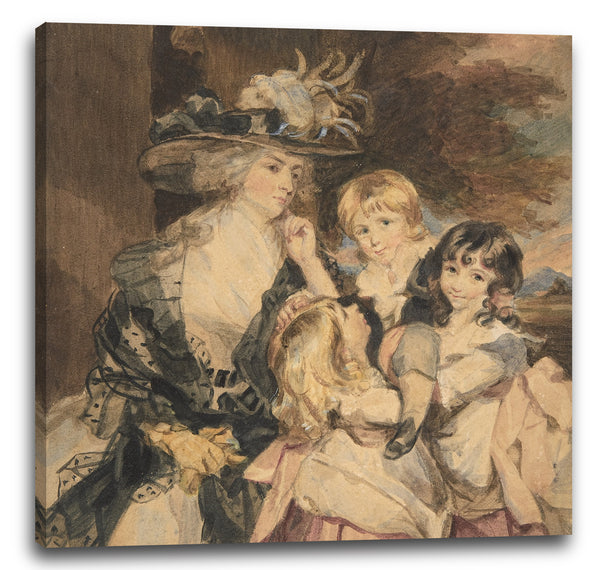 Leinwandbild Simon Jacques Rochard - Lady Smith und ihre Kinder