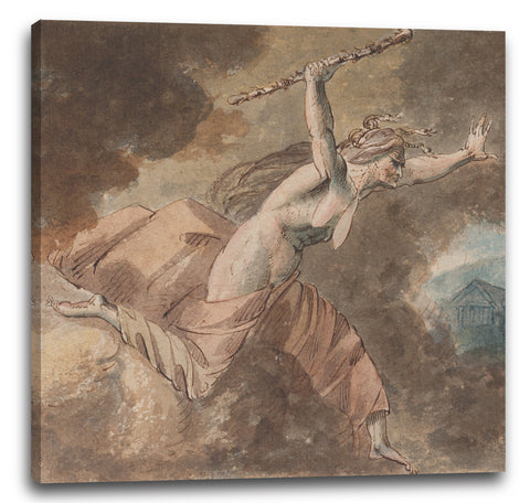 Leinwandbild William Hamilton - Neid aus Ovids "Haus des Neids" (Buch II, Zeilen 760-796) (recto); Eine nackte Frau (Rückseite)