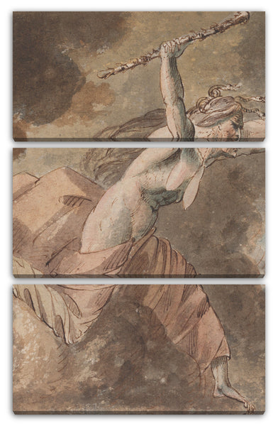 Leinwandbild William Hamilton - Neid aus Ovids "Haus des Neids" (Buch II, Zeilen 760-796) (recto); Eine nackte Frau (Rückseite)