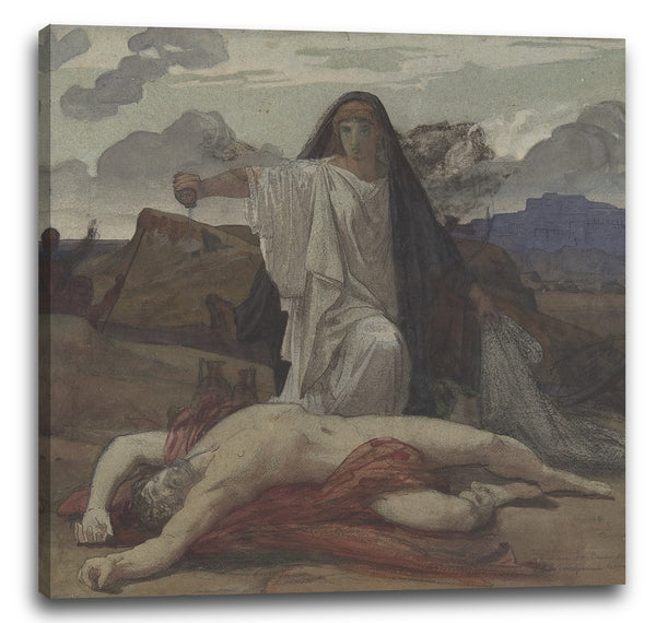 Leinwandbild Jules-Eugène Lenepveu - Antigone gibt dem Körper ihres Bruders Polynices eine Token-Bestattung