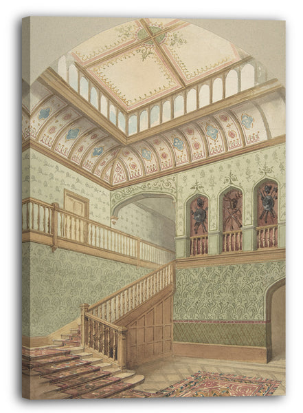 Leinwandbild John Gregory Crace - Innenraum, der Treppenhaus und Oberlicht zeigt