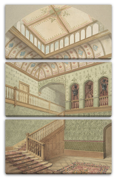 Leinwandbild John Gregory Crace - Innenraum, der Treppenhaus und Oberlicht zeigt