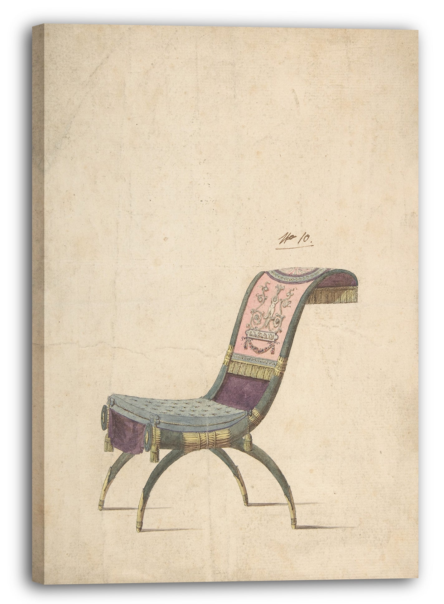 Leinwandbild Anonym, Französisch, 18. Jahrhundert - Entwurf für einen Empire Chair