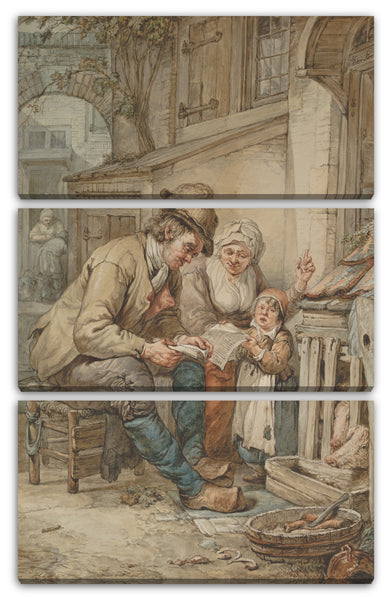 Leinwandbild Abraham van Strij - Eltern, die ihrer Tochter ein Lied beibringen
