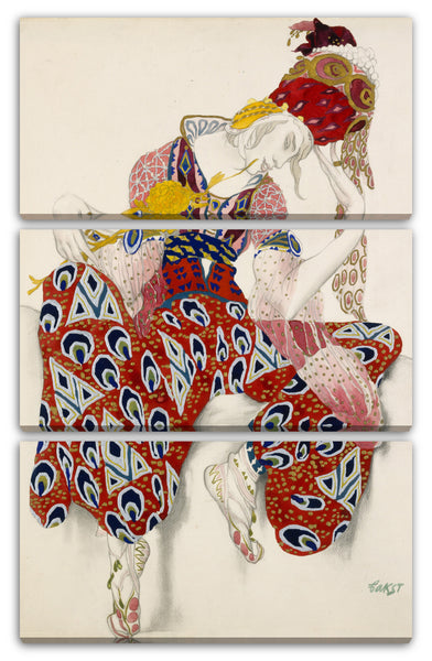Leinwandbild Léon Bakst - Kostümstudie für Vaslav Nijinsky in der Rolle des Iksender im Ballett "La Péri" (Die Blume der Unsterblichkeit), uraufgeführt 1912 in Paris