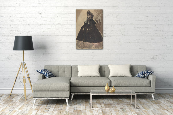 Leinwandbild Constantin Jungs - Eine Dame in einer Mütze und einem Mantel
