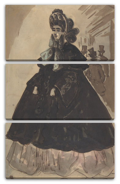 Leinwandbild Constantin Jungs - Eine Dame in einer Mütze und einem Mantel