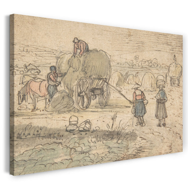 Leinwandbild Hendrick Avercamp - Bauern, die Heu laden
