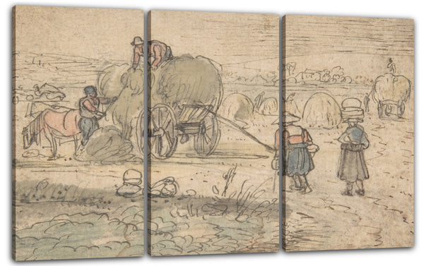 Leinwandbild Hendrick Avercamp - Bauern, die Heu laden