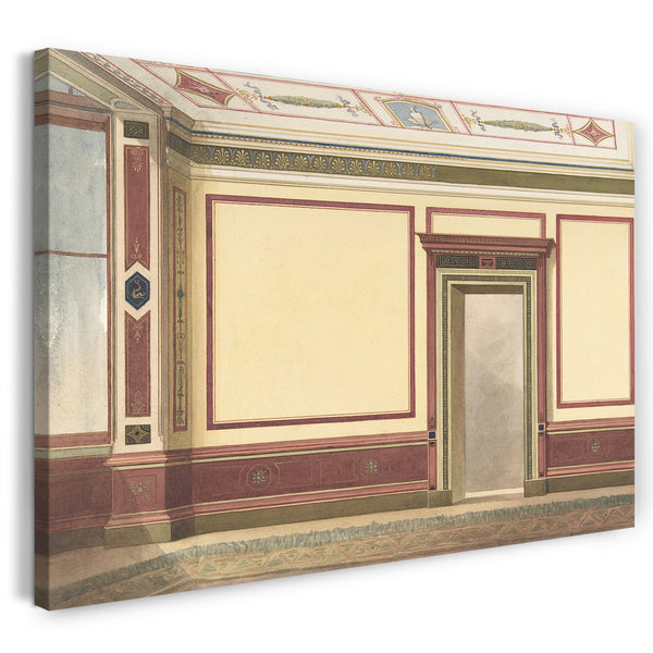 Leinwandbild John Gregory Crace - Speisesaal Elevation in einem vereinfachten dritten Pompeji-Stil