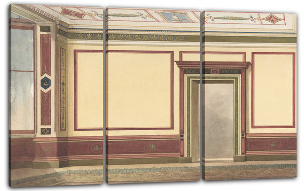 Leinwandbild John Gregory Crace - Speisesaal Elevation in einem vereinfachten dritten Pompeji-Stil