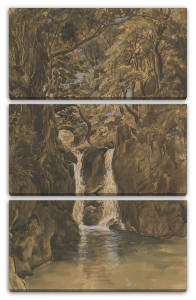 Leinwandbild Thomas Fearnley - Eine Ansicht der unteren Rydal-Fälle, Cumbria