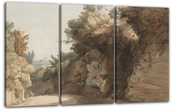 Leinwandbild Francis Towne - Ein Blick in der Nähe des Arco Scuro, mit Blick auf die Villa Medici, Rom