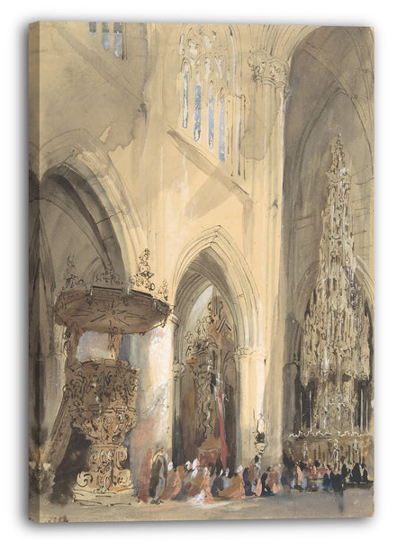 Leinwandbild Genaro - Innenraum der Kirche von St. Jacques, Louvain