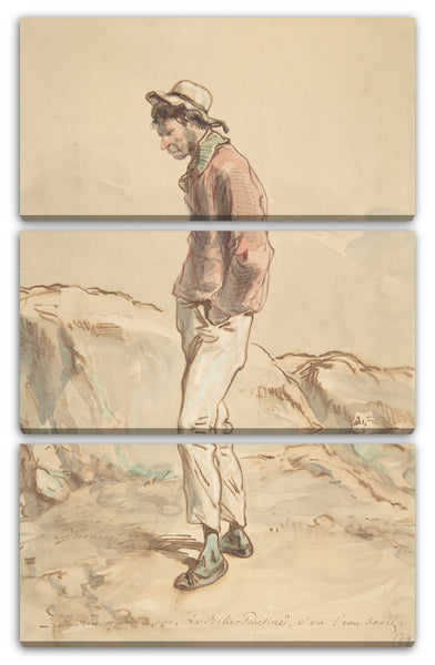 Leinwandbild Paul Gavarni [Chevalier] - Ein Seemann, der auf dem Ufer steht