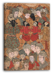 Leinwandbild Folio aus einem illustrierten Manuskript - "Die Hinrichtung der Brahmanen", Folio von einer Kalila wa Dimna