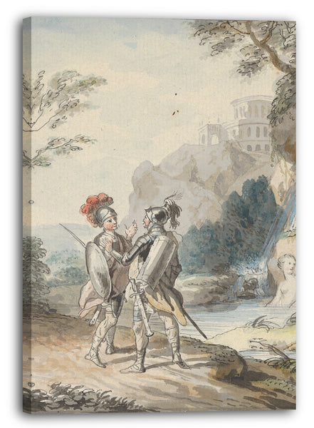 Leinwandbild Johann Heinrich Tischbein der Ältere - Carlo und Ubaldo widerstehen dem Reiz von Armidas Nymphen (aus Torquato Tassos "Gerusalemme liberata", 15: 57-58)