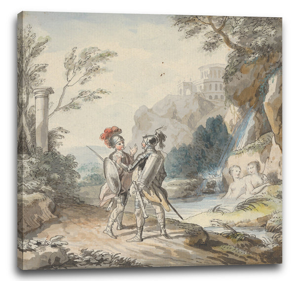 Leinwandbild Johann Heinrich Tischbein der Ältere - Carlo und Ubaldo widerstehen dem Reiz von Armidas Nymphen (aus Torquato Tassos "Gerusalemme liberata", 15: 57-58)