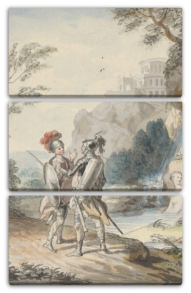 Leinwandbild Johann Heinrich Tischbein der Ältere - Carlo und Ubaldo widerstehen dem Reiz von Armidas Nymphen (aus Torquato Tassos "Gerusalemme liberata", 15: 57-58)