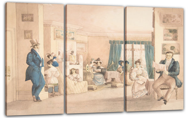 Leinwandbild Den Enkelinnen von Dr. Samuel Parr zugeschrieben - Ein Innenraum bei Hatton, Warwickshire