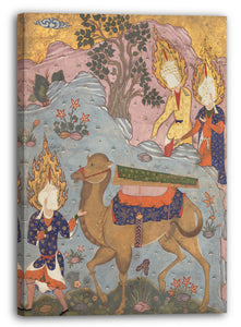 Leinwandbild Folio aus einem illustrierten Manuskript - "Sarg des Imam 'Ali", Folio aus einem Falnama (Das Buch der Omen) von Ja'far al-Sadiq