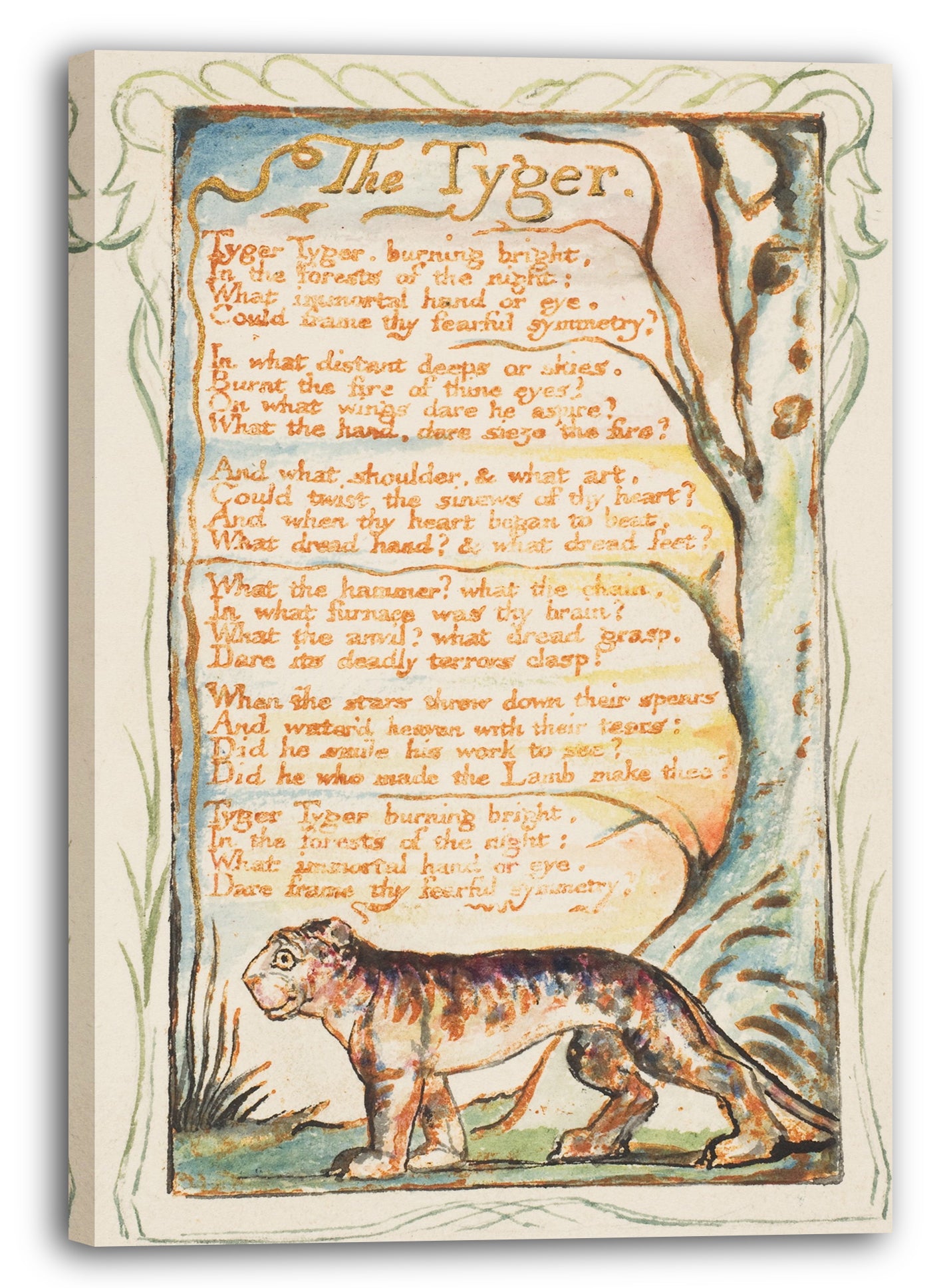 Leinwandbild William Blake - Lieder der Unschuld und der Erfahrung: The Tyger