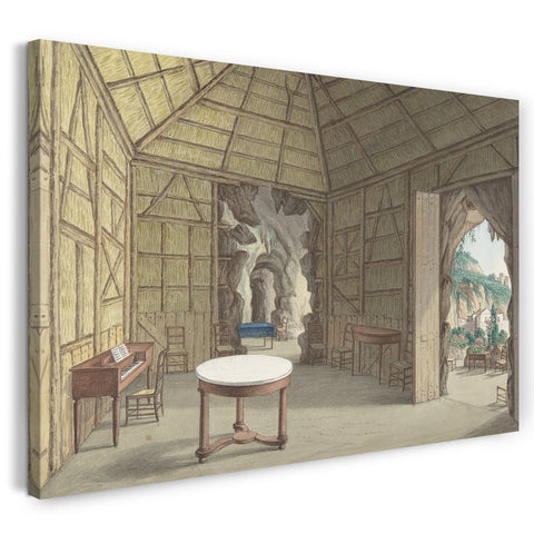 Leinwandbild Anonyme, britische, 19. Jahrhundert zugeschrieben - Esszimmer, Villa Barbaja, Neapel