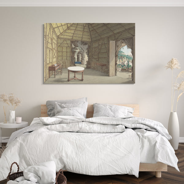 Leinwandbild Anonyme, britische, 19. Jahrhundert zugeschrieben - Esszimmer, Villa Barbaja, Neapel
