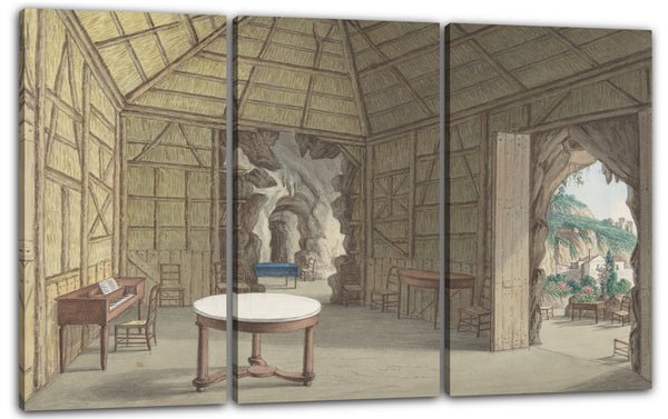 Leinwandbild Anonyme, britische, 19. Jahrhundert zugeschrieben - Esszimmer, Villa Barbaja, Neapel