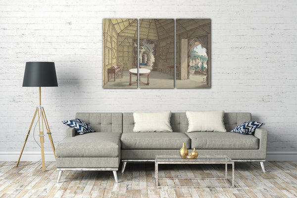Leinwandbild Anonyme, britische, 19. Jahrhundert zugeschrieben - Esszimmer, Villa Barbaja, Neapel