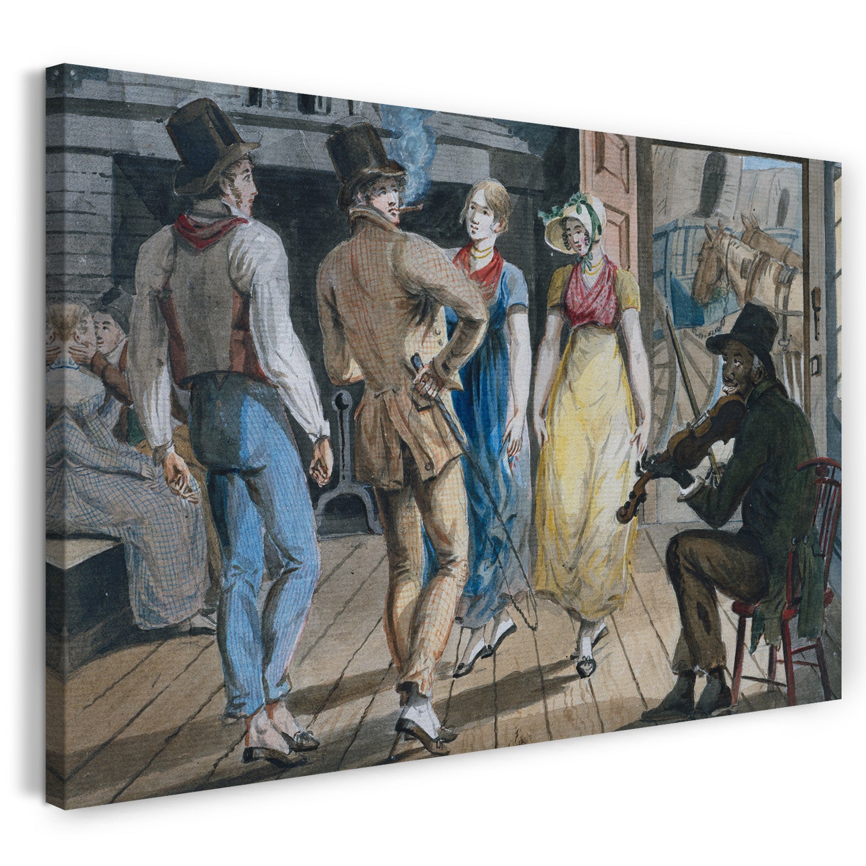 Leinwandbild John Lewis Krimmel zugeschrieben - Merrymaking at a Wayside Inn