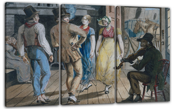 Leinwandbild John Lewis Krimmel zugeschrieben - Merrymaking at a Wayside Inn