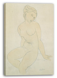 Leinwandbild Amedeo Modigliani zugeschrieben - Sitzender weiblicher Akt