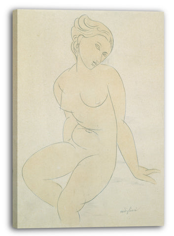 Leinwandbild Amedeo Modigliani zugeschrieben - Sitzender weiblicher Akt