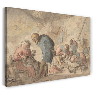Leinwandbild Adriaen van Ostade zugeschrieben - Trinkende Bauern: Bauernskizzen