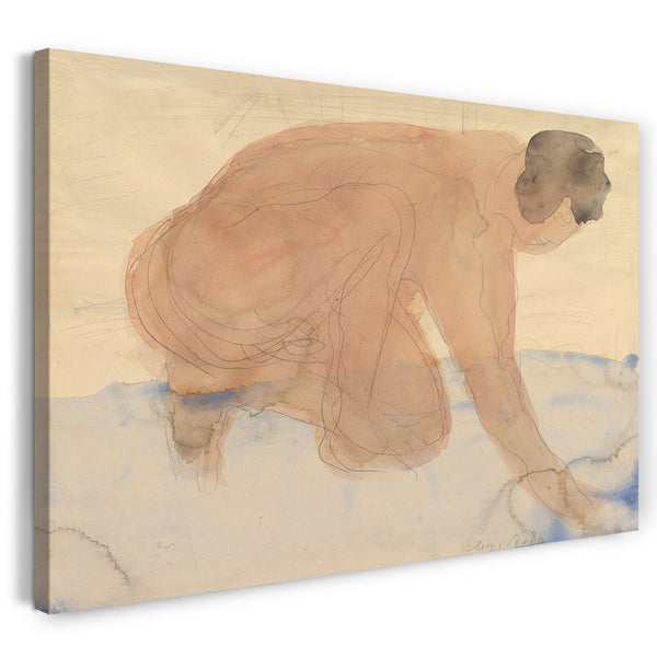 Leinwandbild Auguste Rodin - Nackte Figur auf Händen und Knien