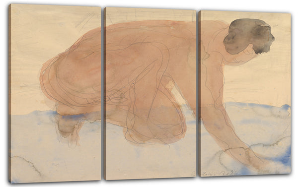 Leinwandbild Auguste Rodin - Nackte Figur auf Händen und Knien