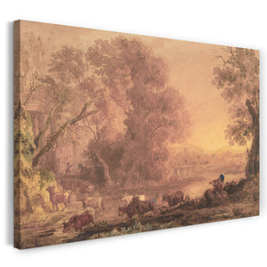 Leinwandbild George Barret, der Jüngere - Arkadische Landschaft