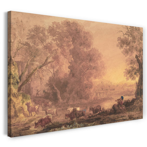 Leinwandbild George Barret, der Jüngere - Arkadische Landschaft