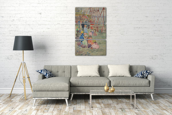 Leinwandbild Maurice Brazil Prendergast - Schaukeln, Revere Beach