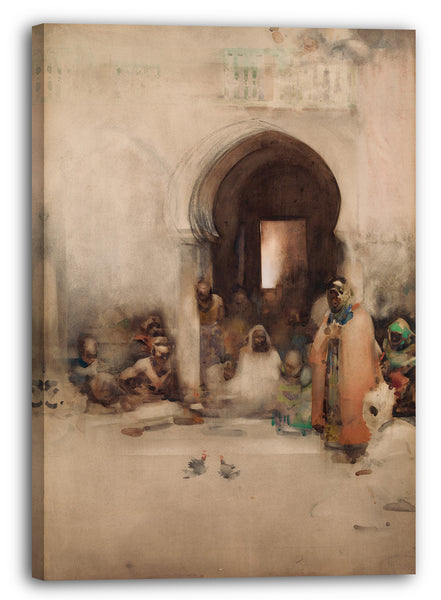 Leinwandbild Arthur Melville - Hahnen-Kampf