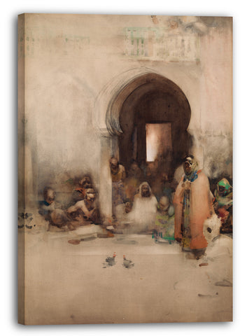 Leinwandbild Arthur Melville - Hahnen-Kampf