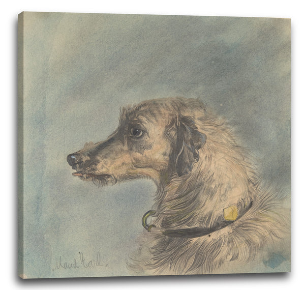 Leinwandbild Maud Earl - Kopf eines schottischen Deerhound nach Landseers "Hafed"
