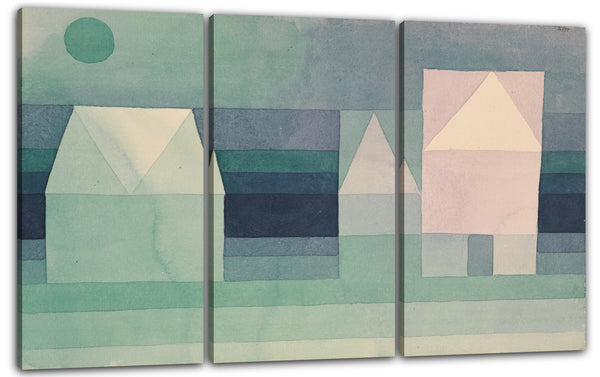 Leinwandbild Paul Klee - Drei Häuser