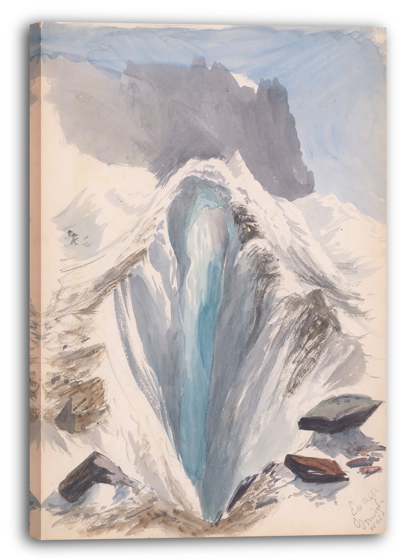 Leinwandbild John Singer Sargent - Eismeer, Grindelwald, recto (aus dem Skizzenbuch "Splendid Mountain Watercolors")