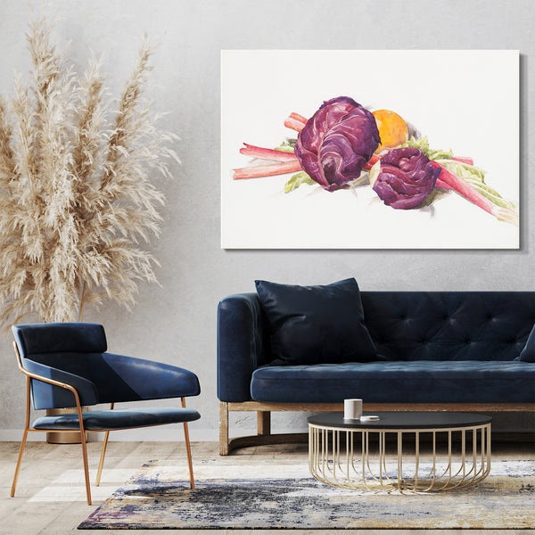Leinwandbild Charles Demuth - Rotkohl, Rhabarber und Orange