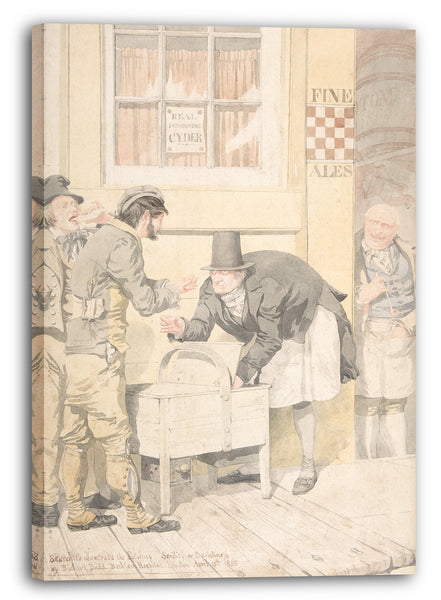 Leinwandbild Richard Dadd - Skizze, um die Leidenschaften zu illustrieren. Senilität oder Verärgerung