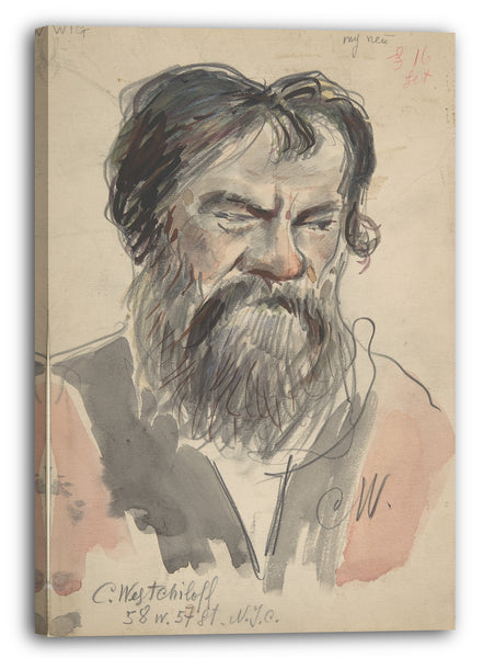 Leinwandbild Constantin Alexandrowitsch Westchiloff - Russische Bauernperücke